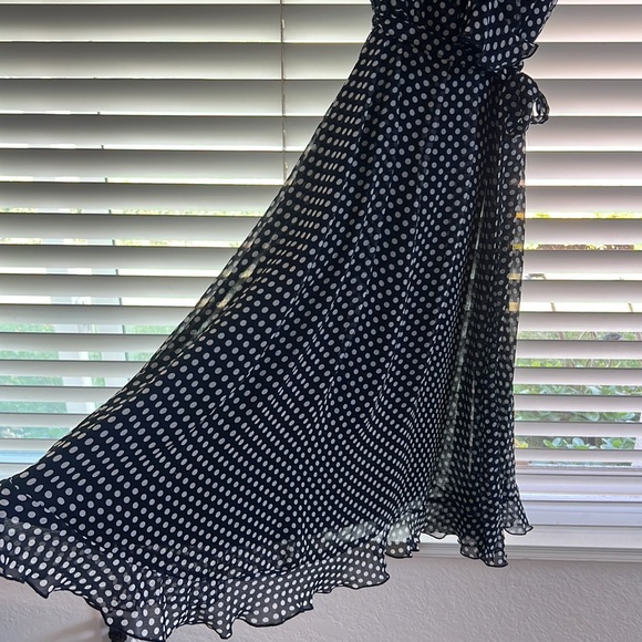 Navy Blue Polka Dot Dress - Picture 6 of 8